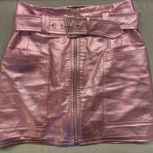 Topshop Pink Metallic Mini Skirt US 4